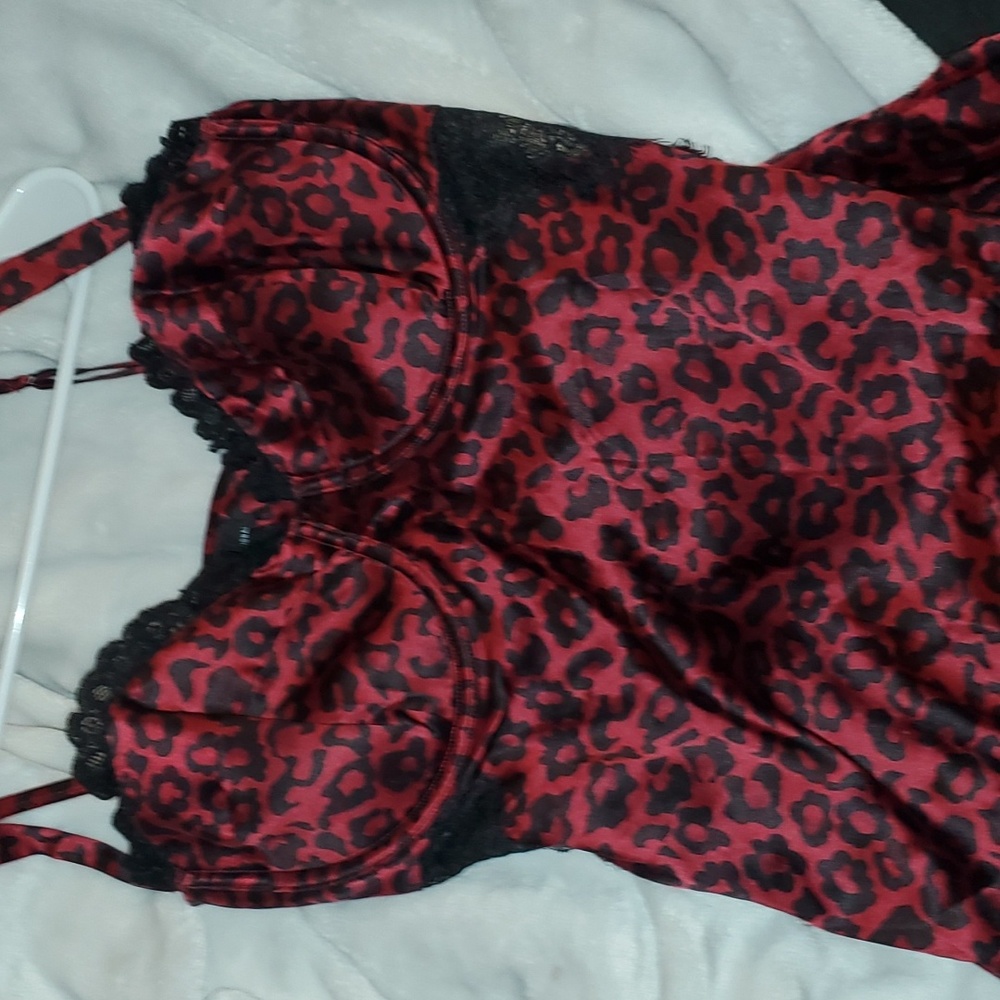 Red Cheetah leopard print lingerie top